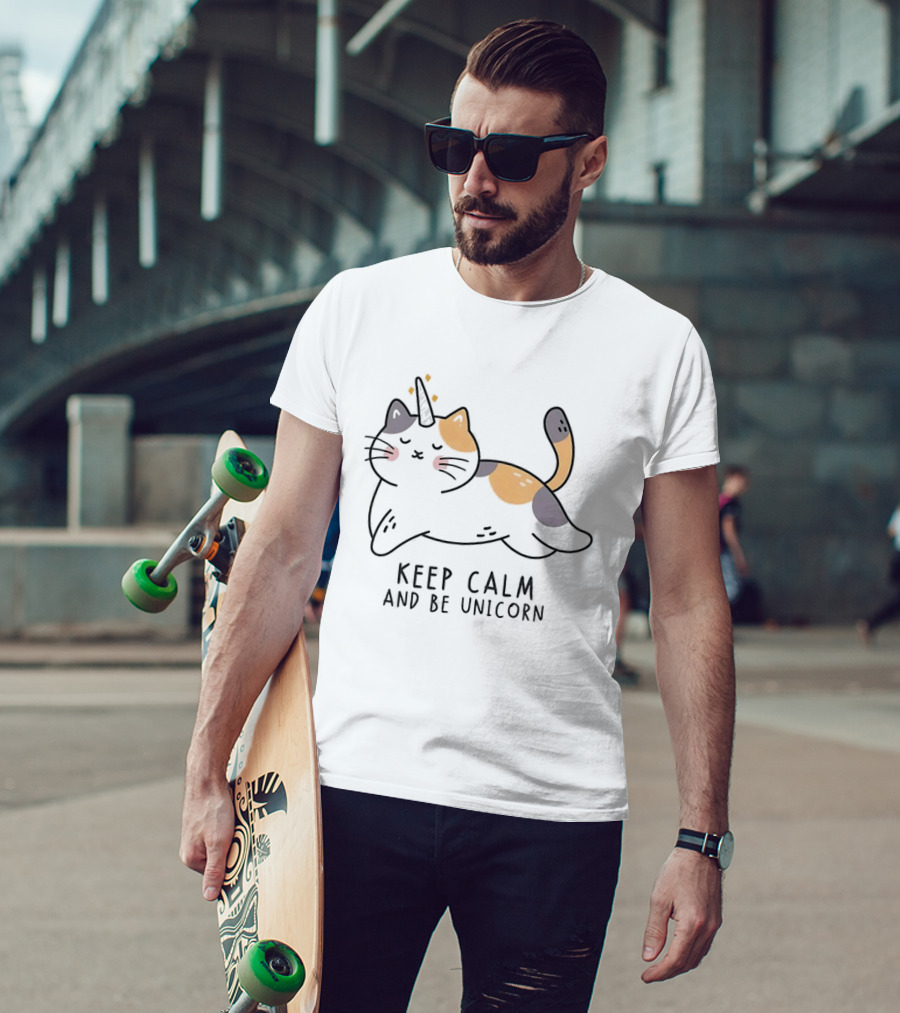 Keep Calm And Be Unicorn Cat Magical Kitten T-Shirt