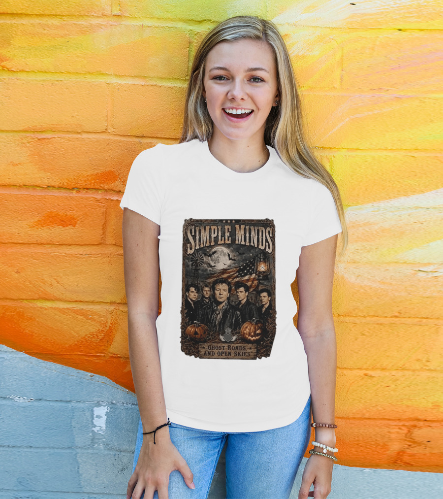 Simple Minds Band Ghost Roads And Open Skies Vintage American Flag T-Shirt