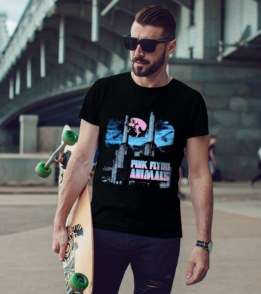 Pink Floyd Animals Album Cover Flying Pig Battersea Power Station T-Shirt