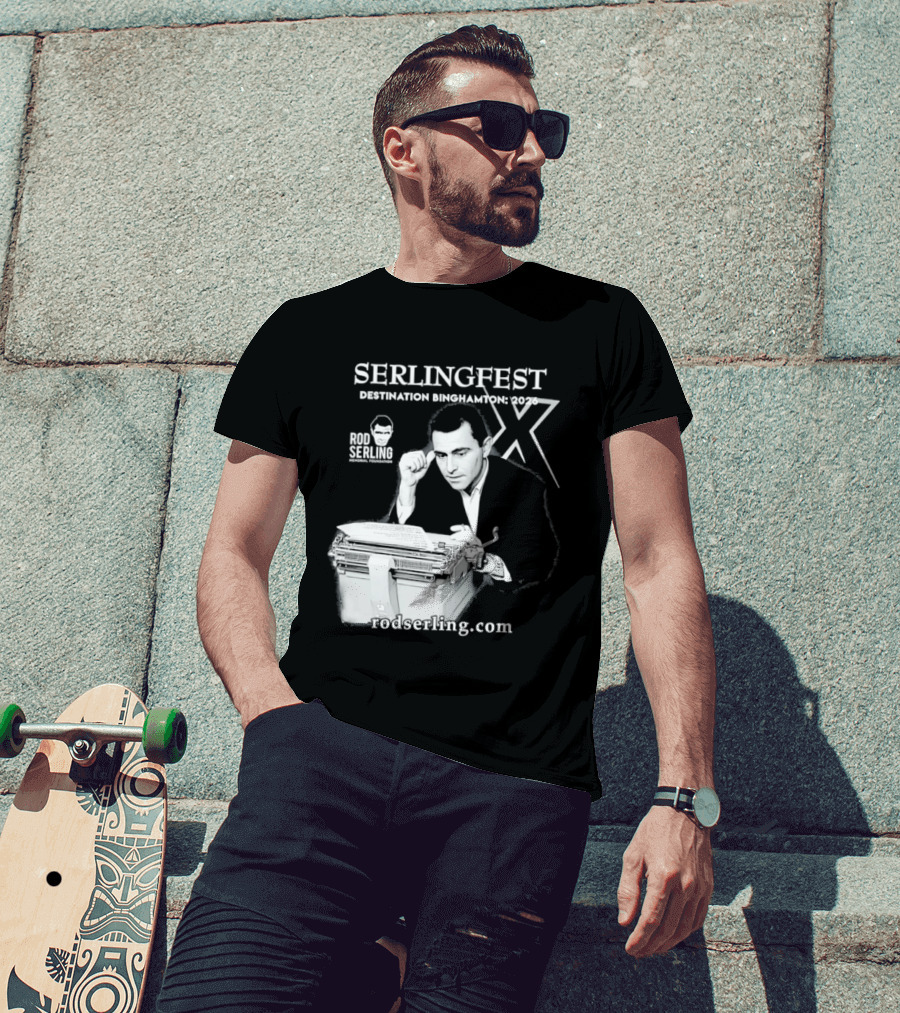 Serlingfest Destination Binghamton 2026 Rod Serling Classic Typing Image T-Shirt