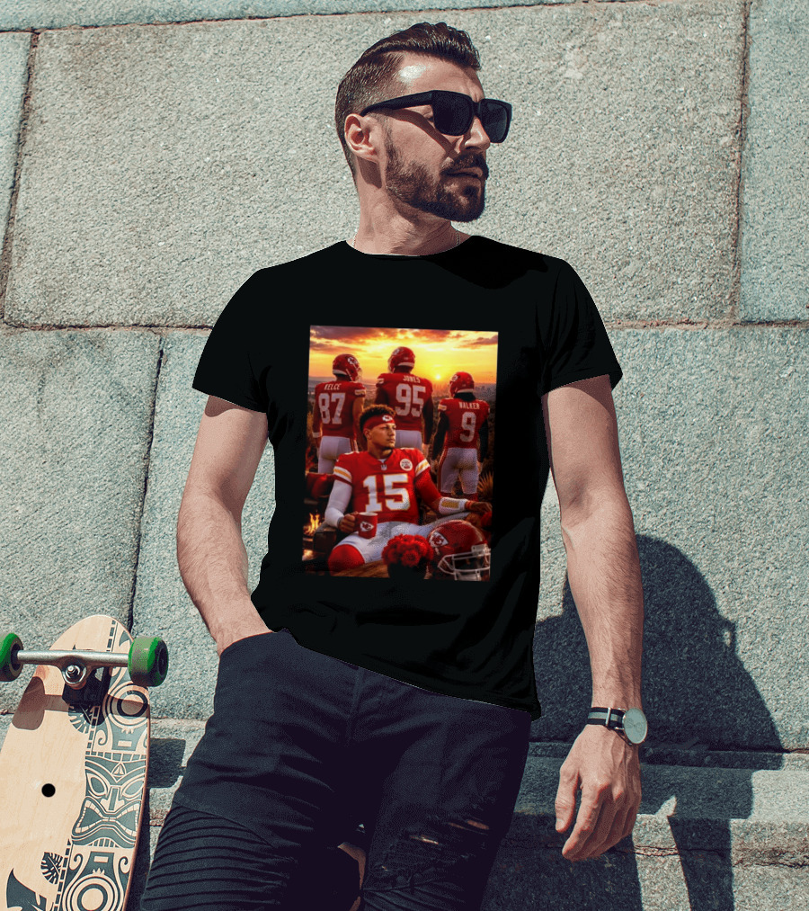 Good Morning Chiefs Kingdom Patrick Mahomes Kelce Jones Walker 87 95 9 15 T-Shirt