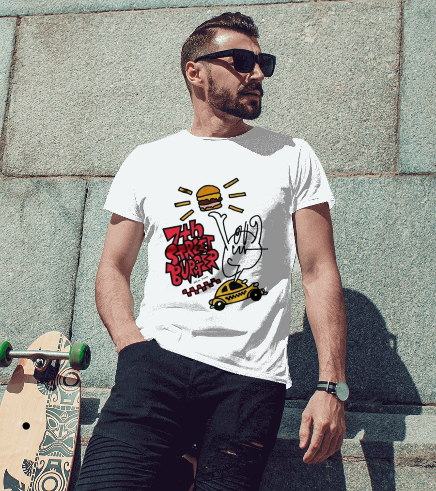 7th Street Burger Taxi With Burger And Sunbeam T-Shirt