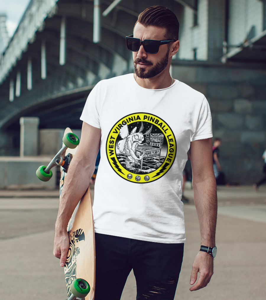 West Virginia Pinball League Mothman Weird Wonderful T-Shirt