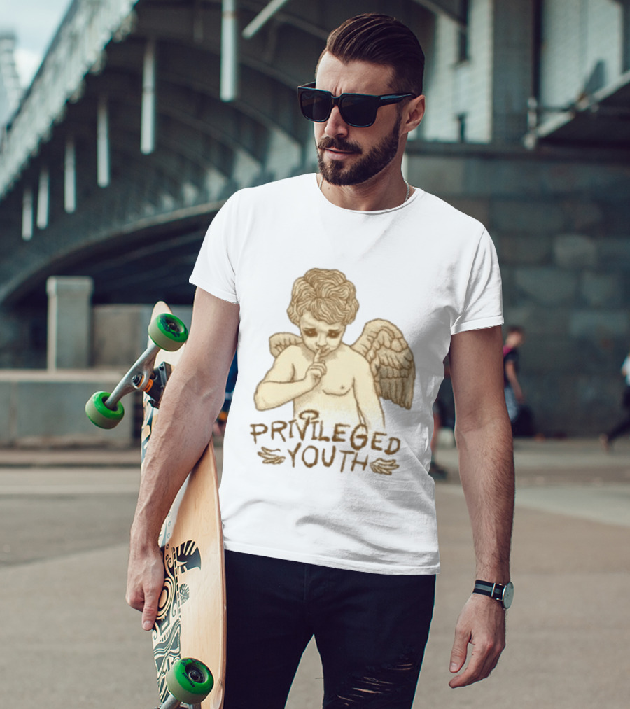 Privileged Youth Angel Oversized White Vintage Cherub T-Shirt