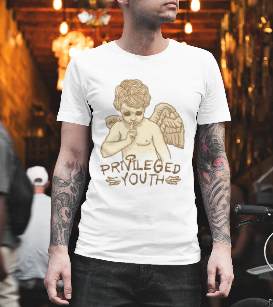 Privileged Youth Angel Oversized White Vintage Cherub T-Shirt