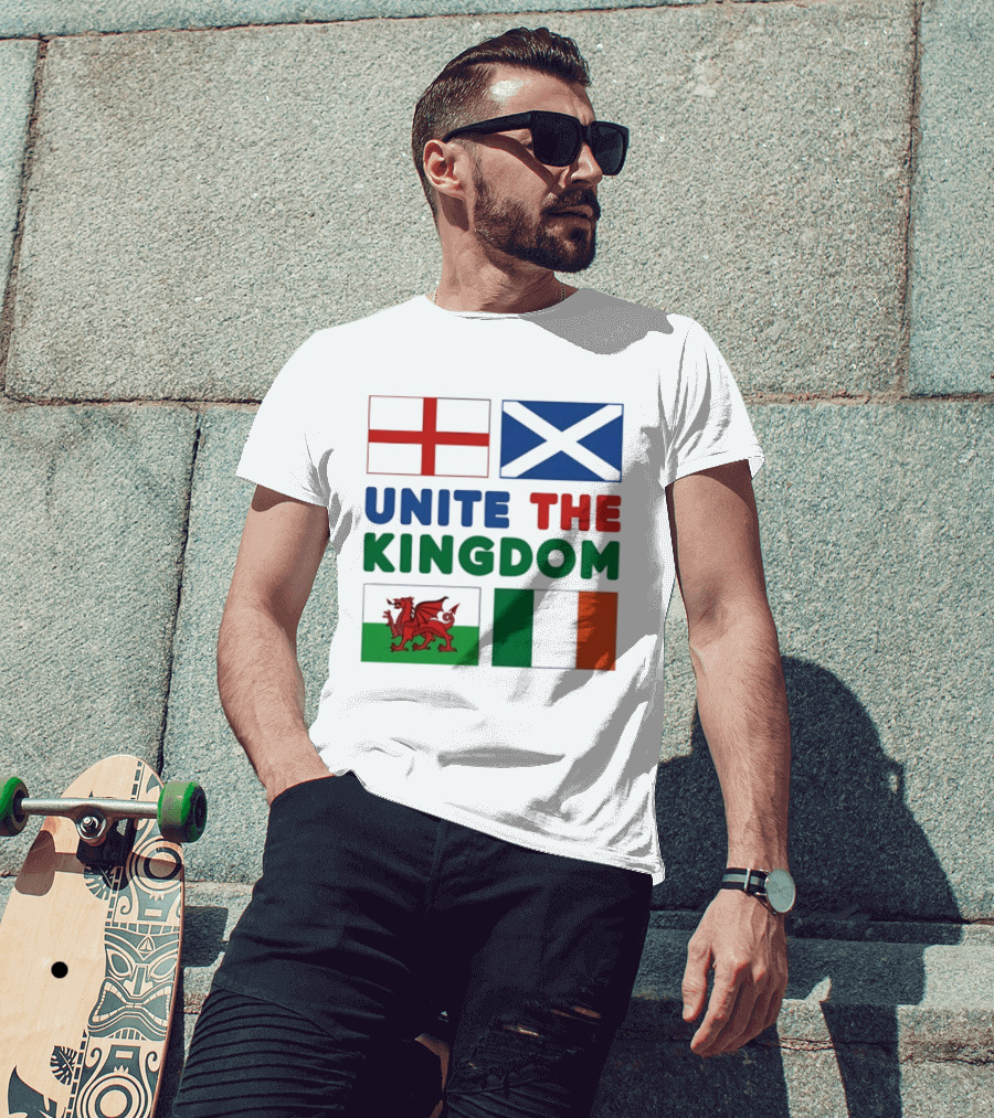 Unite The Kingdom England Scotland Wales Ireland Flags British Isles T-Shirt