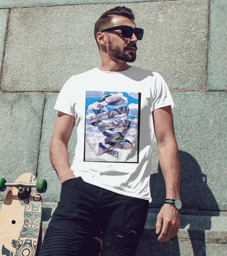 Cloudy Sky Ribbon Twirl T-Shirt