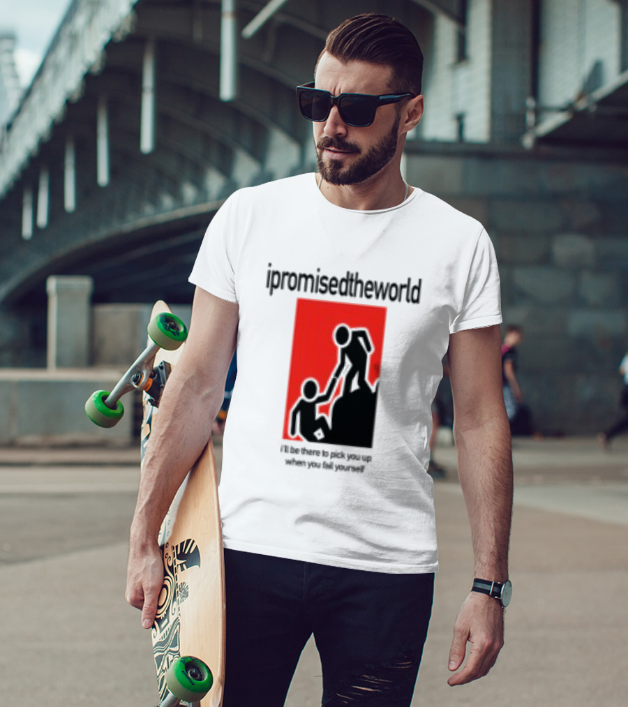 Ipromisedtheworld Helping Hand Support Black Text Red T-Shirt