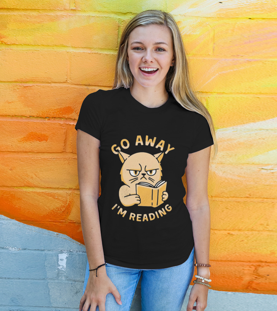 Go Away I'm Reading Grumpy Cat Book Lover T-Shirt