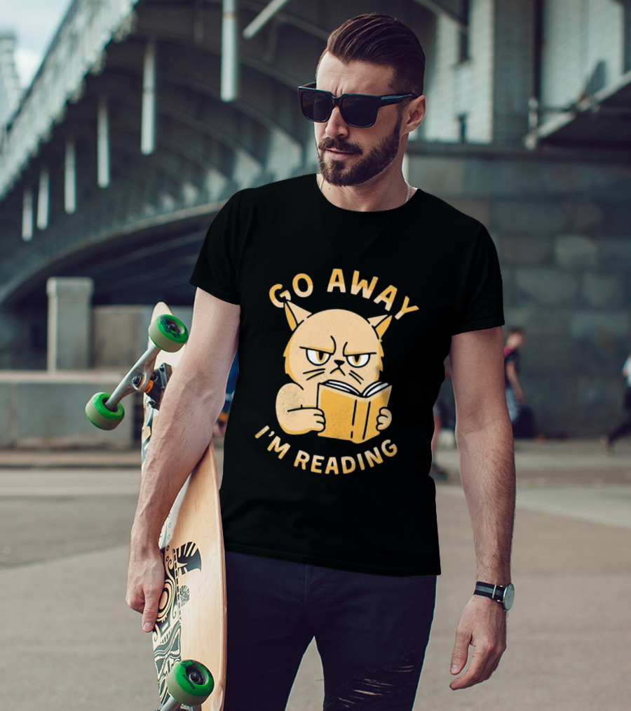 Go Away I'm Reading Grumpy Cat Book Lover T-Shirt