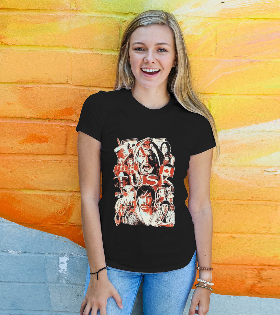 Tusk Movie Kevin Smith Justin Long Cast Collage T-Shirt