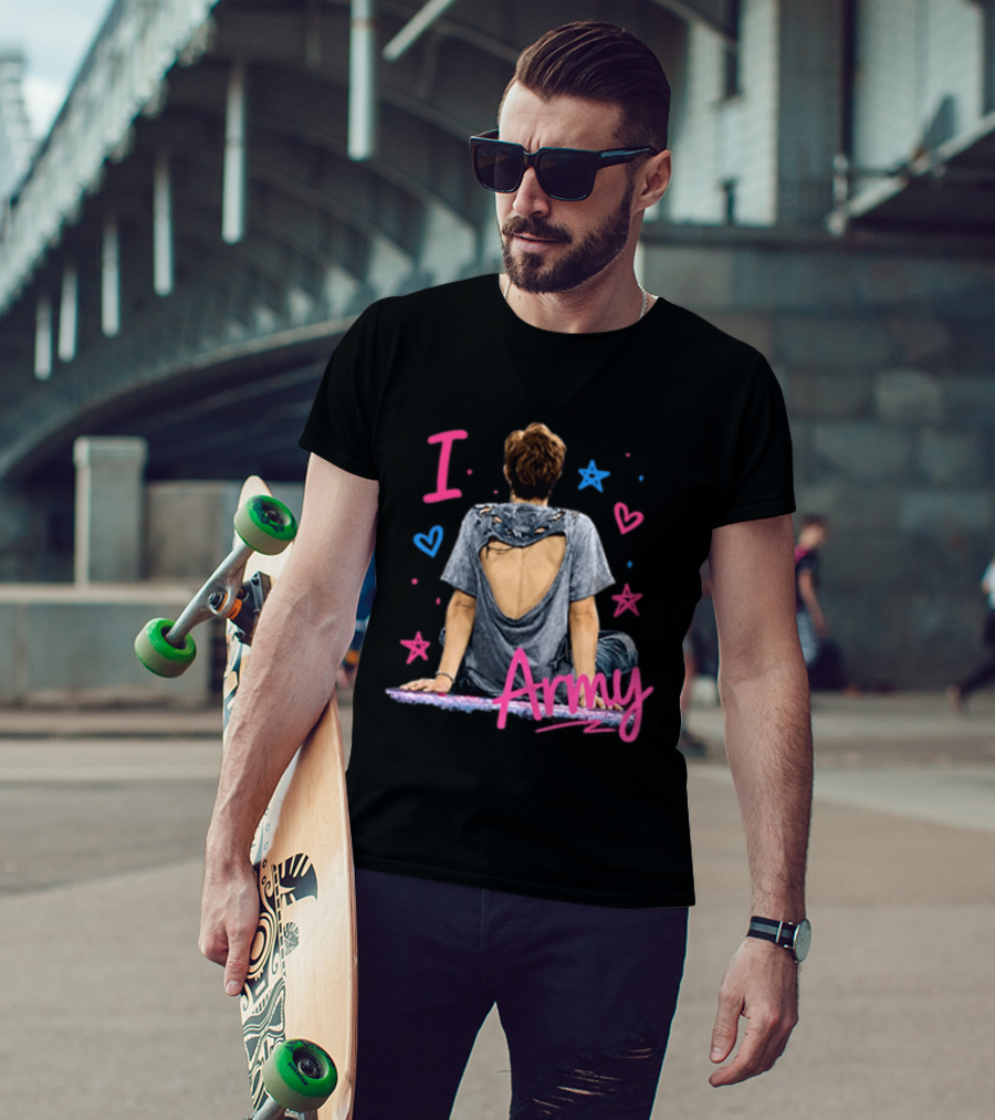 I Love Army Joonie BTS Stars Hearts T-Shirt