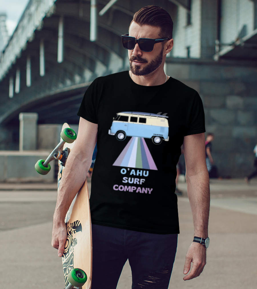Oahu Surf Company Vintage Surf Bus Hawaiian Islands T-Shirt