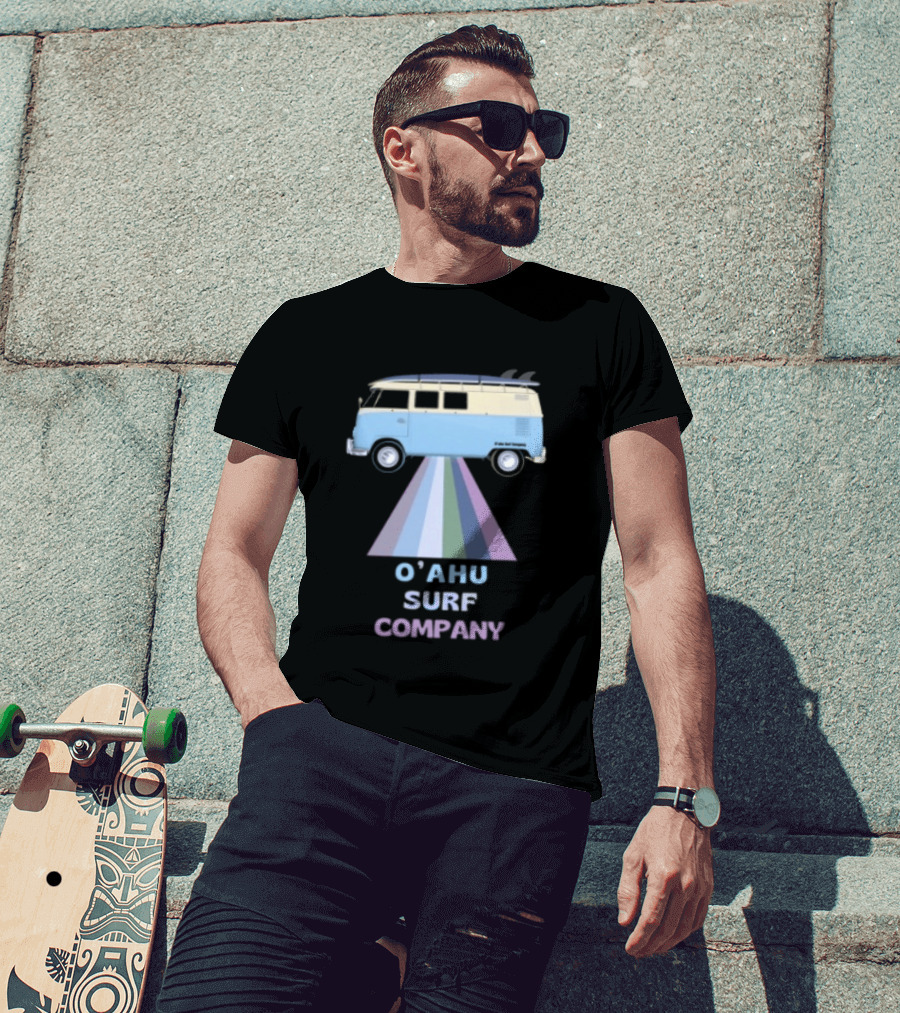 Oahu Surf Company Vintage Surf Bus Hawaiian Islands T-Shirt