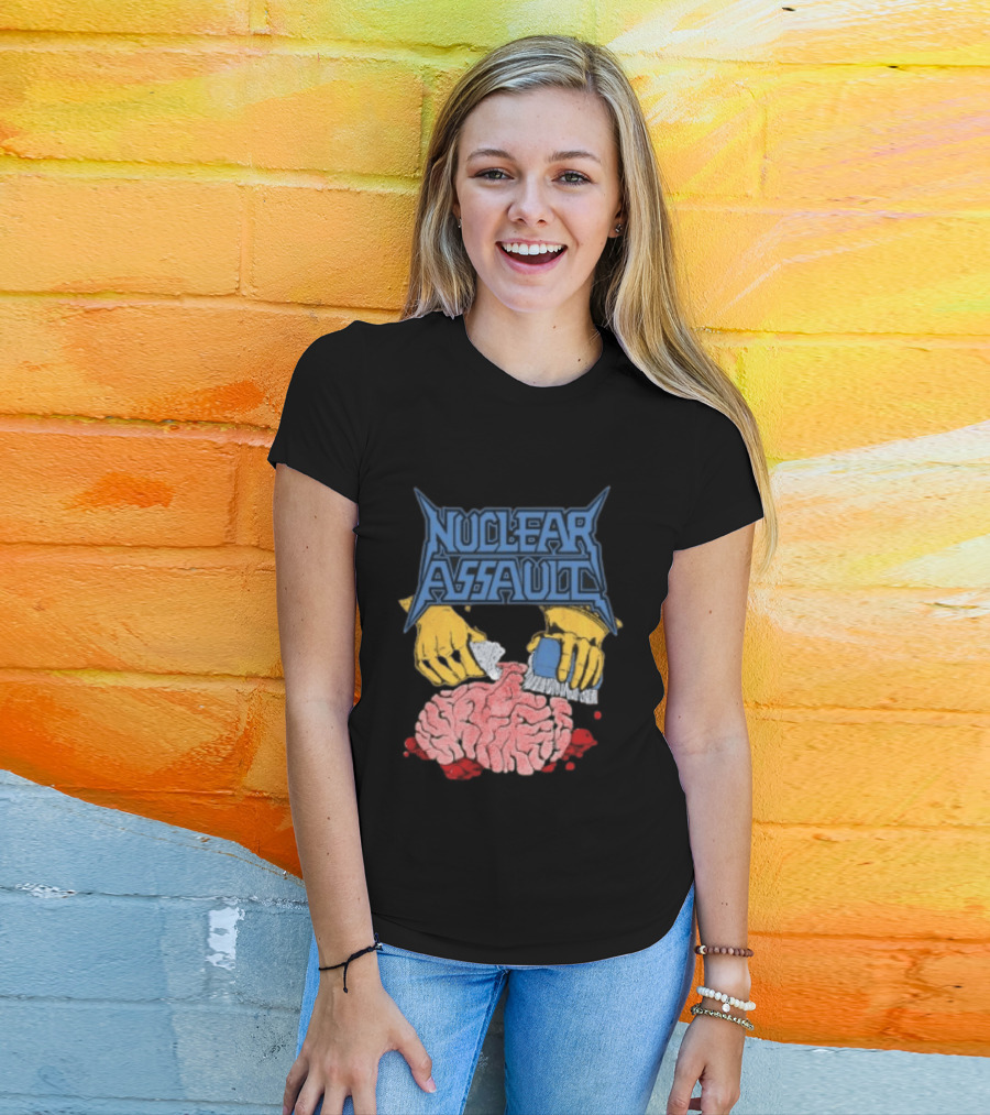 Nuclear Assault Brain Scrubbing Art Beyond Human Store Po Box Leftovers T-Shirt