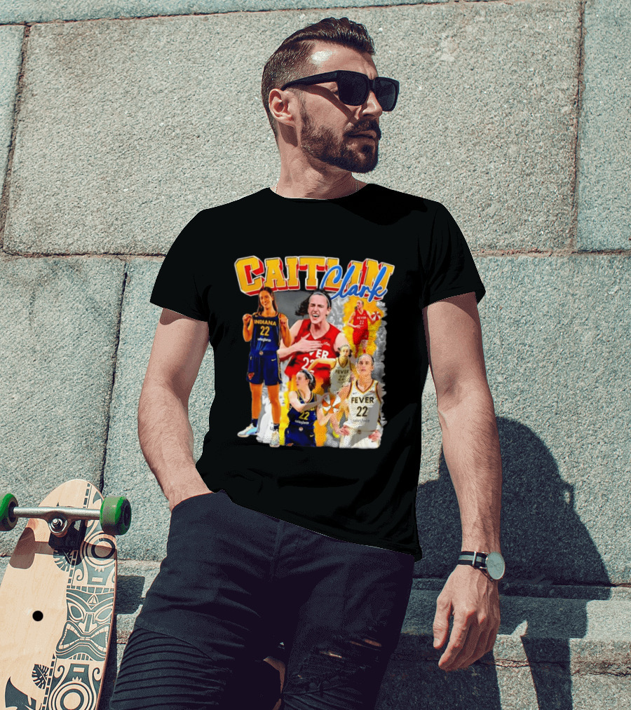 Caitlin Clark Indiana Fever 22 Basketball Athlete Action Montages T-Shirt