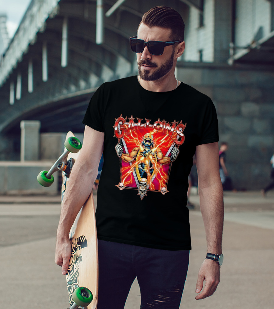 Gallows Wrestling Skull Warrior Electric Power T-Shirt
