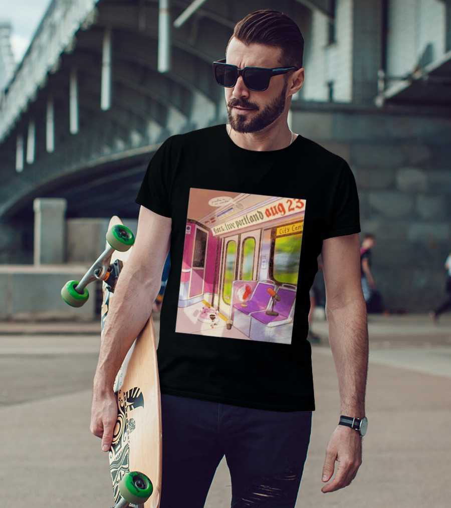 Fear& Live Portland Aug 23 Subway Scene With City Center Graffiti And Microphone T-Shirt