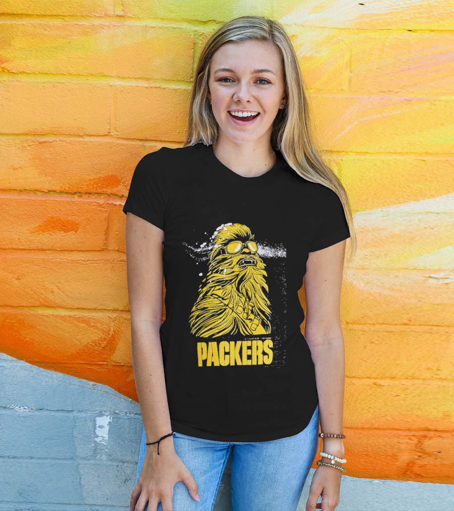 Disney Marvel Chewbacca Packers Collaboration Star Wars X Green Bay Fan T-Shirt