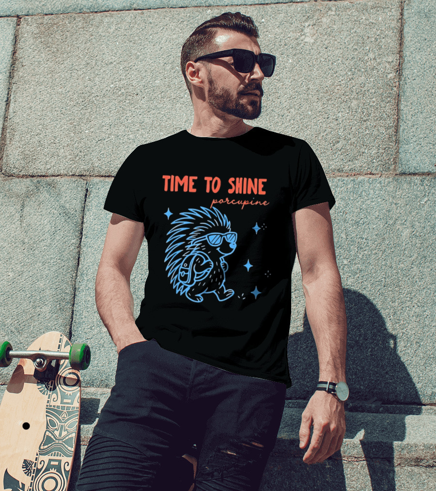 Time To Shine Porcupine Back To School Fun T-Shirt