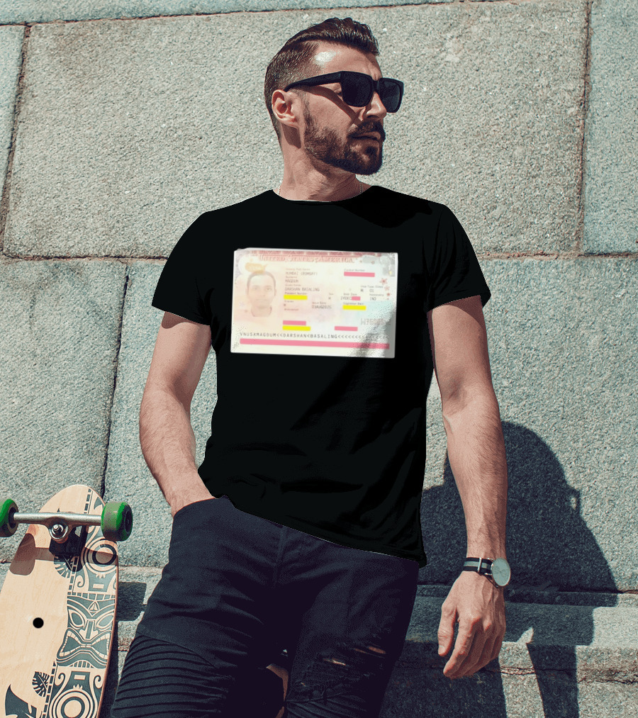 United States Of America Visa Darshan Basaling Magdum Mumbai Passport T-Shirt