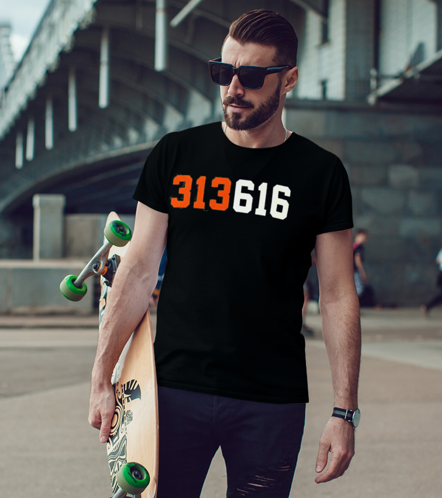 Isaac Teslaa 313 616 Retro Number T-Shirt
