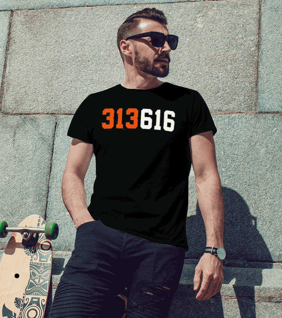 Isaac Teslaa 313 616 Retro Number T-Shirt