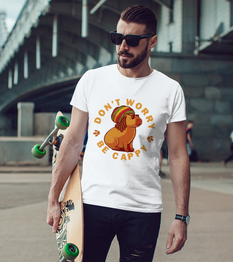 Don't Worry Be Cappy Reggae Rasta Capybara T-Shirt
