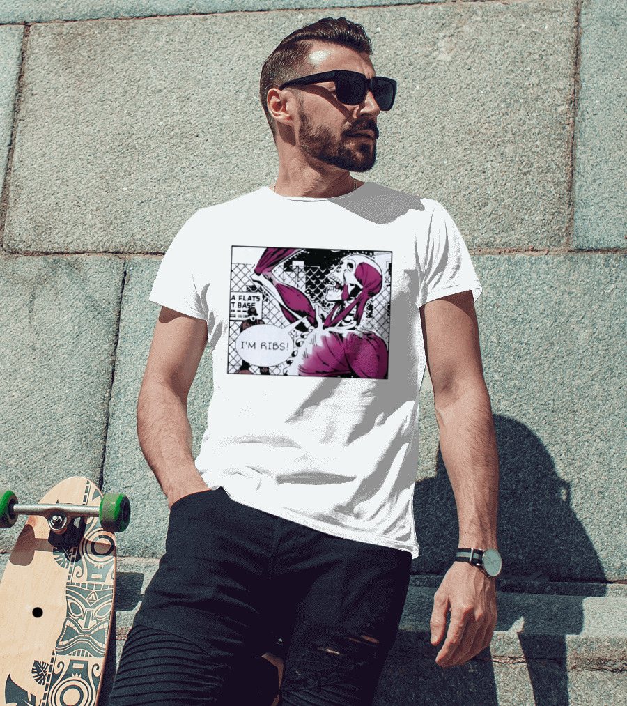 I'm Ribs Comic Panel Skeleton Pop Art Muscular Anatomy T-Shirt