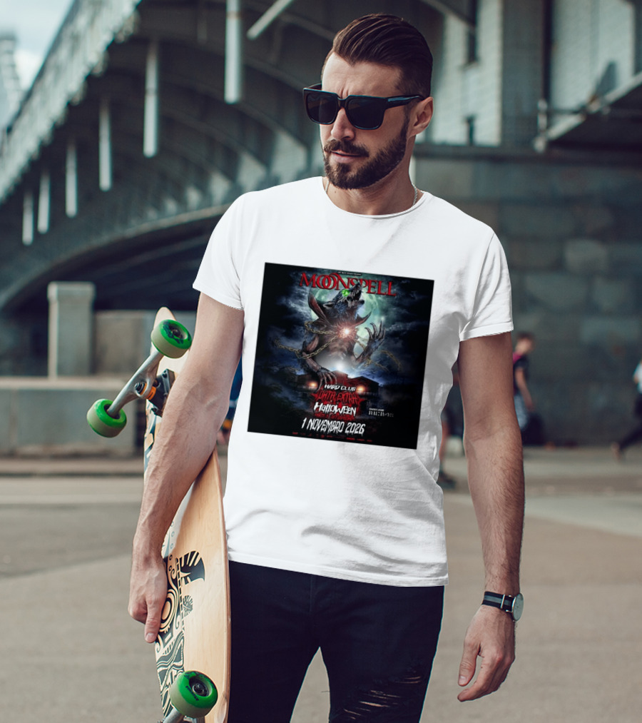 Moonspell Hard Club Data Extra 1 Novembro 2026 Halloween Concerto Especial Porto T-Shirt