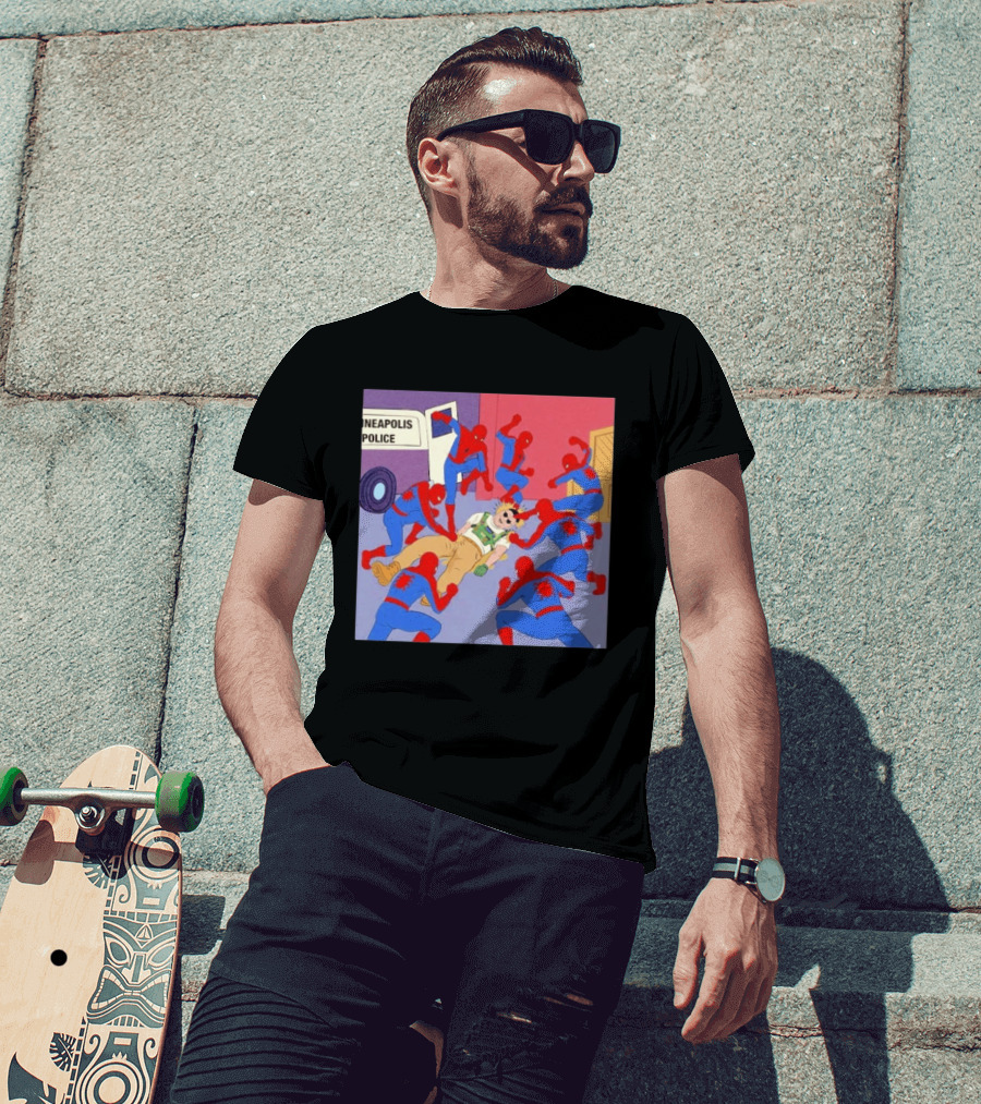 Spider Man Minneapolis Police Kicking Jake Lang T-Shirt