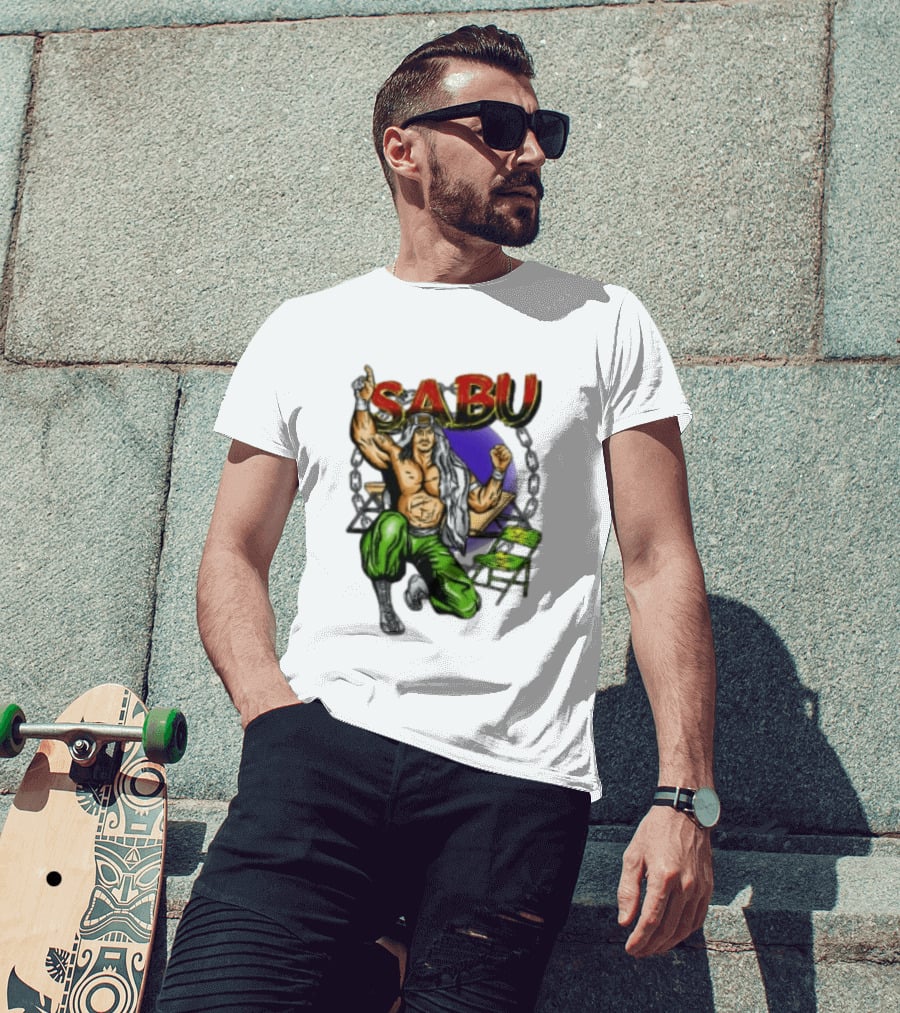 Beyondhumanmerch The Great Sabu Wrestling Character Chains And Table T-Shirt