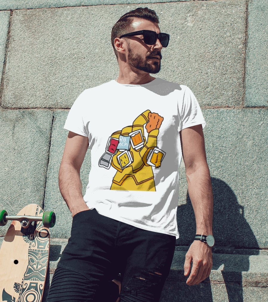 Infinity Gauntlet With Chicken Nugget And Sauce Containers Meme T-Shirt