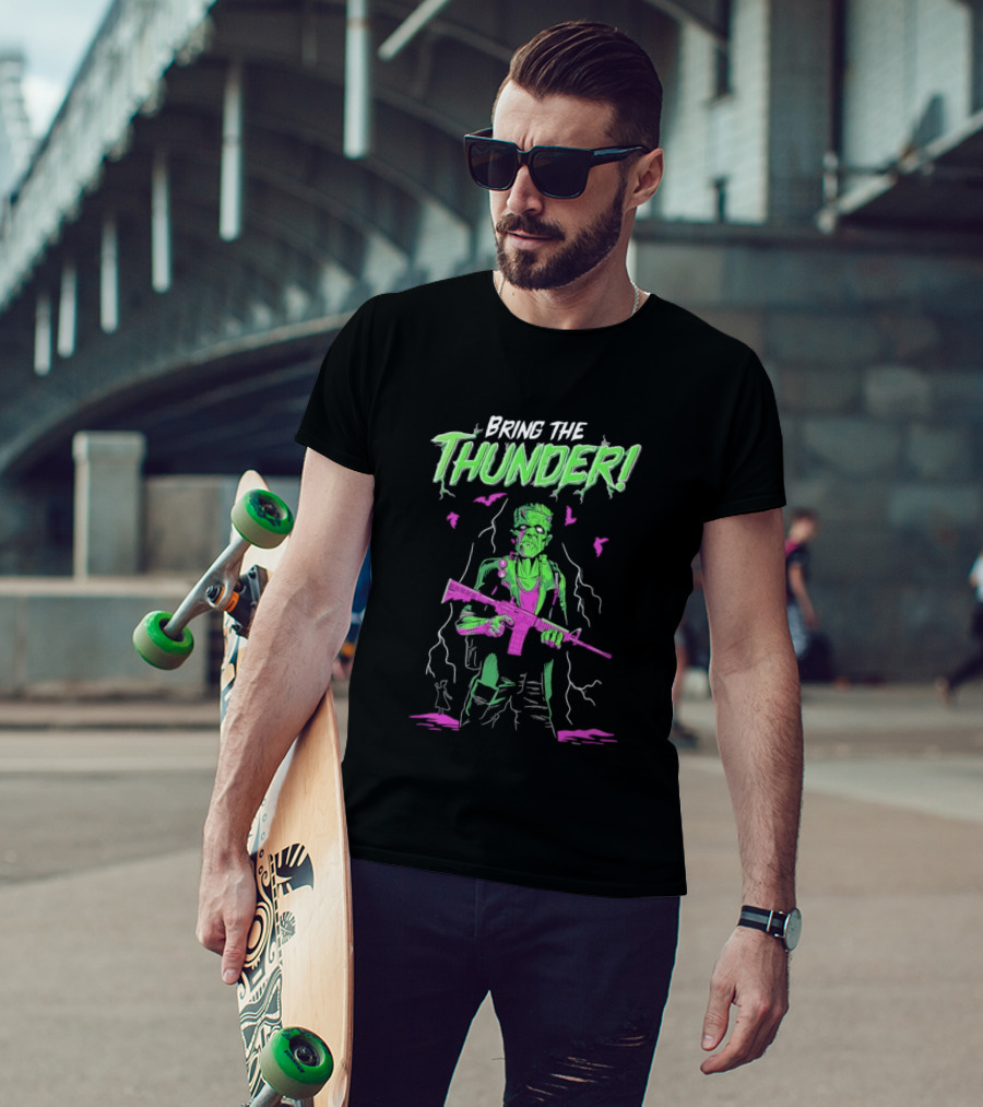 Bring The Thunder Halloween Zombie Soldier With Rifle T-Shirt