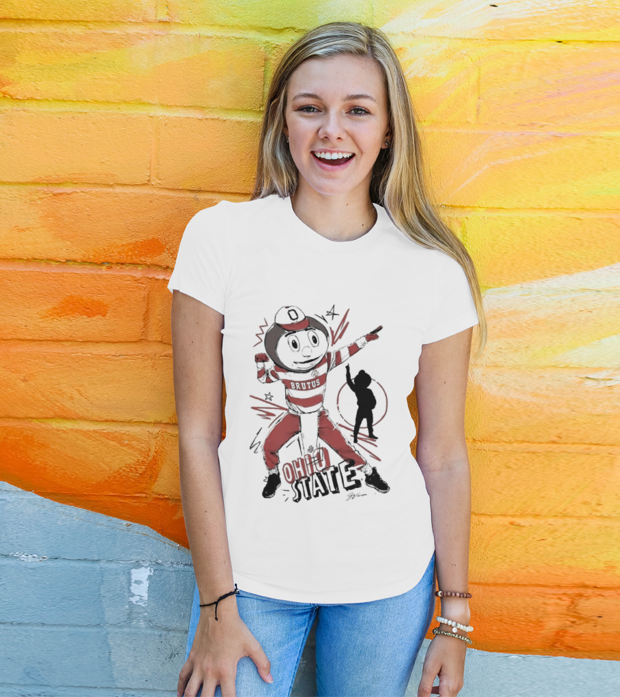 Ohio State Brutus Buckeye Flexing T-Shirt