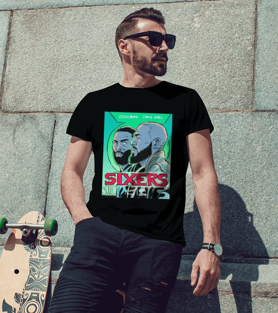 Jaylen Brown Lebron James Sixers NBA Lanterns T-Shirt