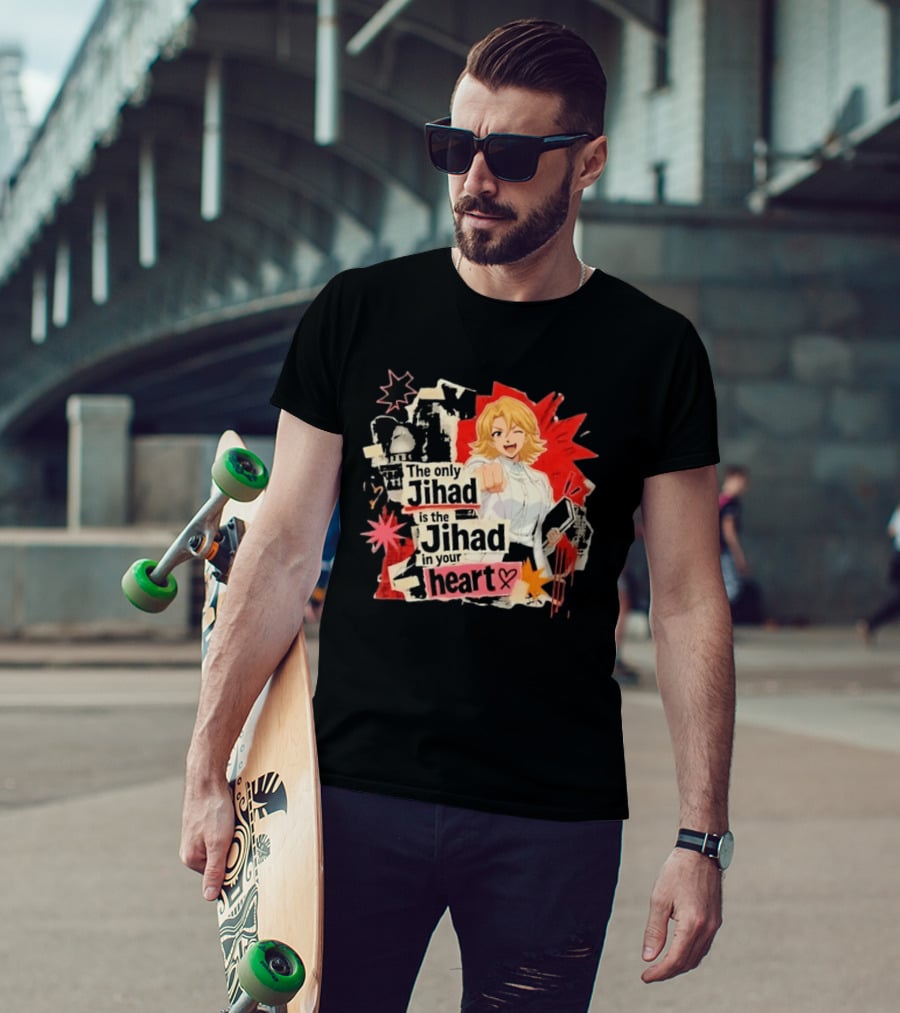 The Only Jihad Is The Jihad In Your Heart Anime Red Black Starburst Manga T-Shirt