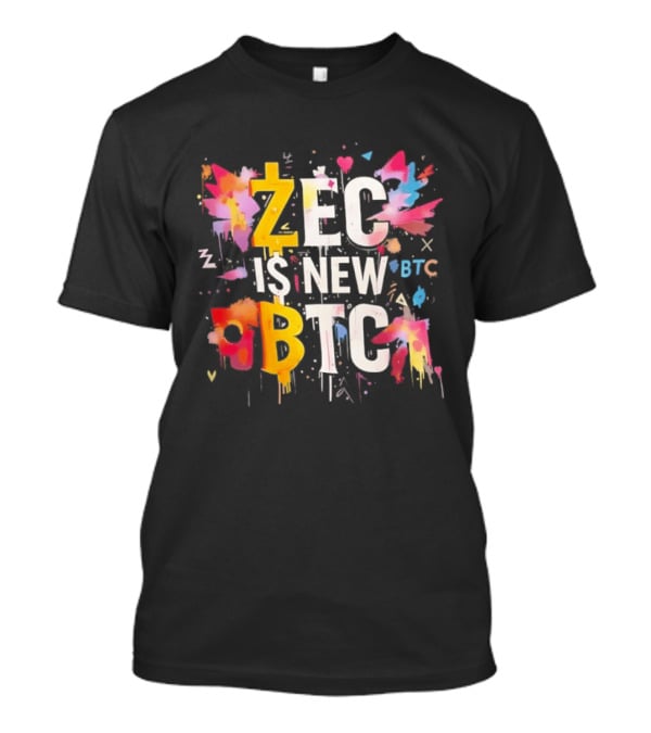 ZEC Is New BTC Cryptocurrency Zcash Bitcoin Colorful Paint Splash T-Shirt