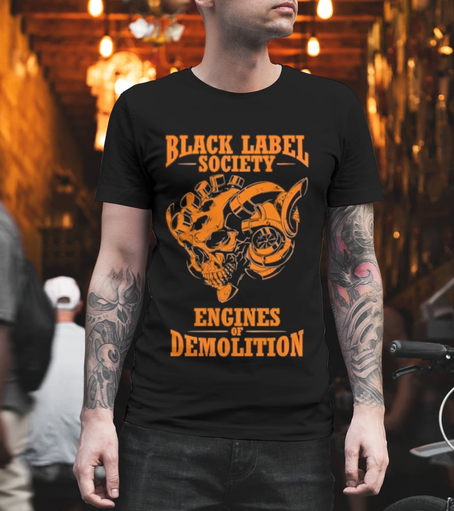 Black Label Society Engines Of Demolition Skull T-Shirt