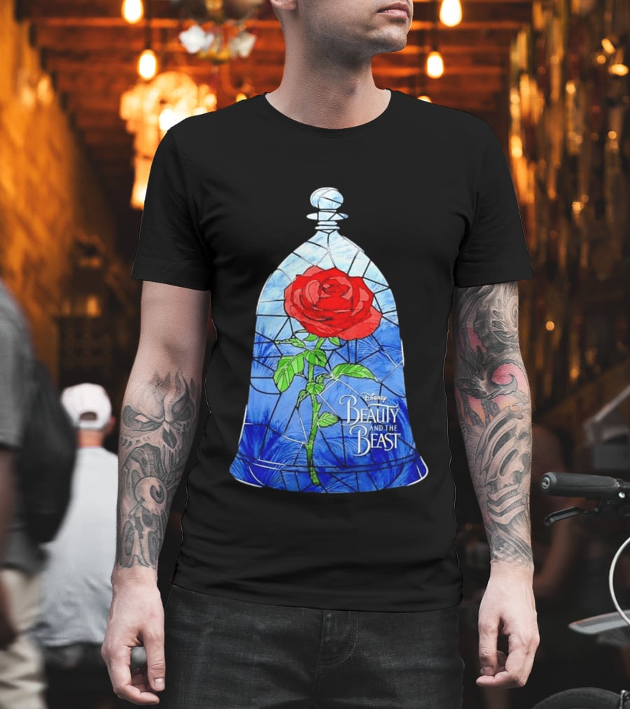 Disney Beauty And The Beast Stained Glass Rose Enchantment T-Shirt