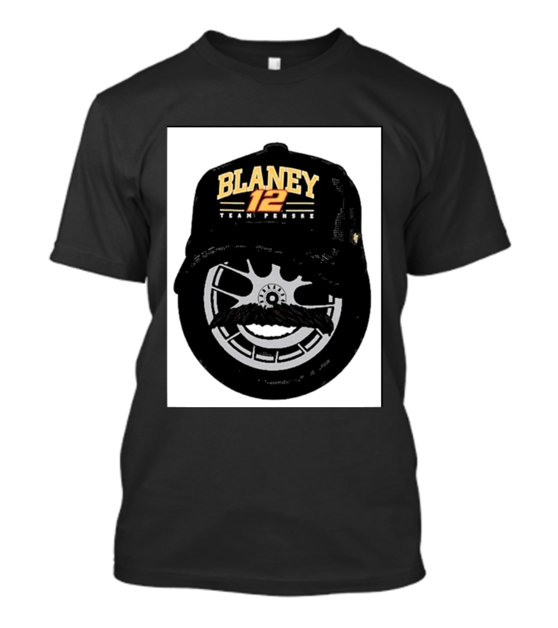 Blaney 12 Team Penske Mustache Racing Fan Gear T-Shirt