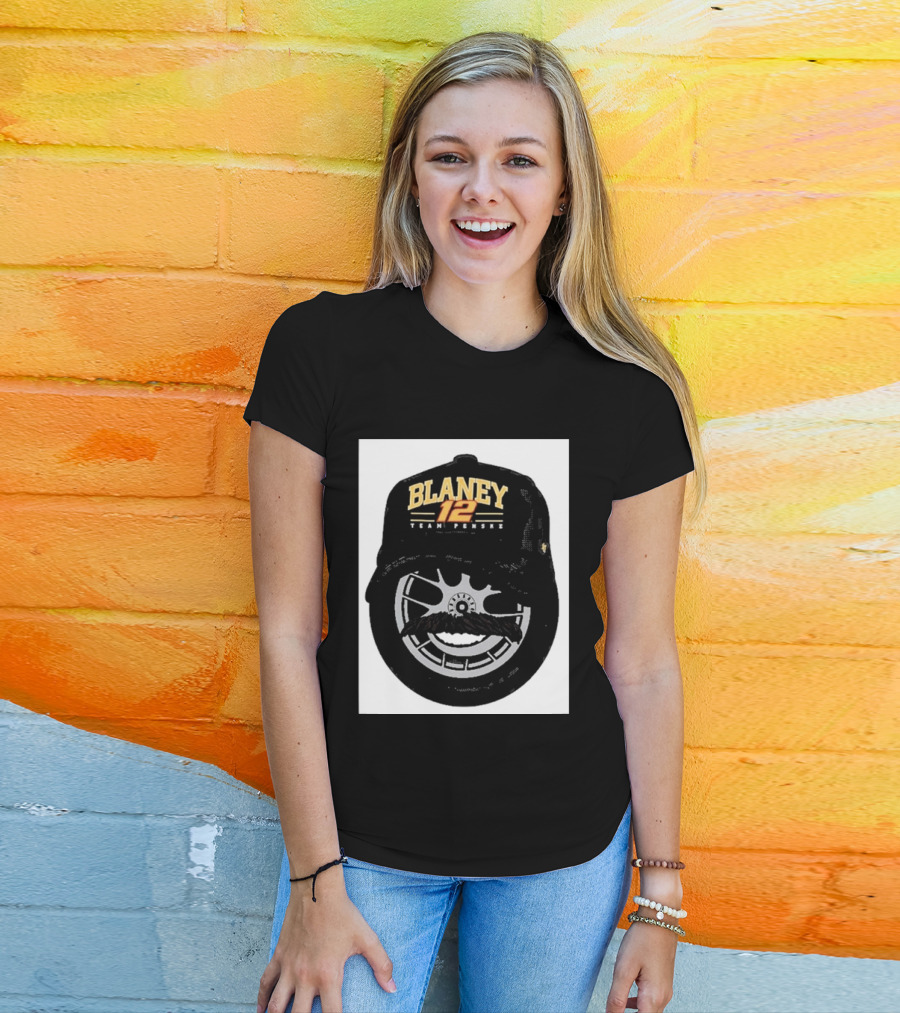 Blaney 12 Team Penske Mustache Racing Fan Gear T-Shirt