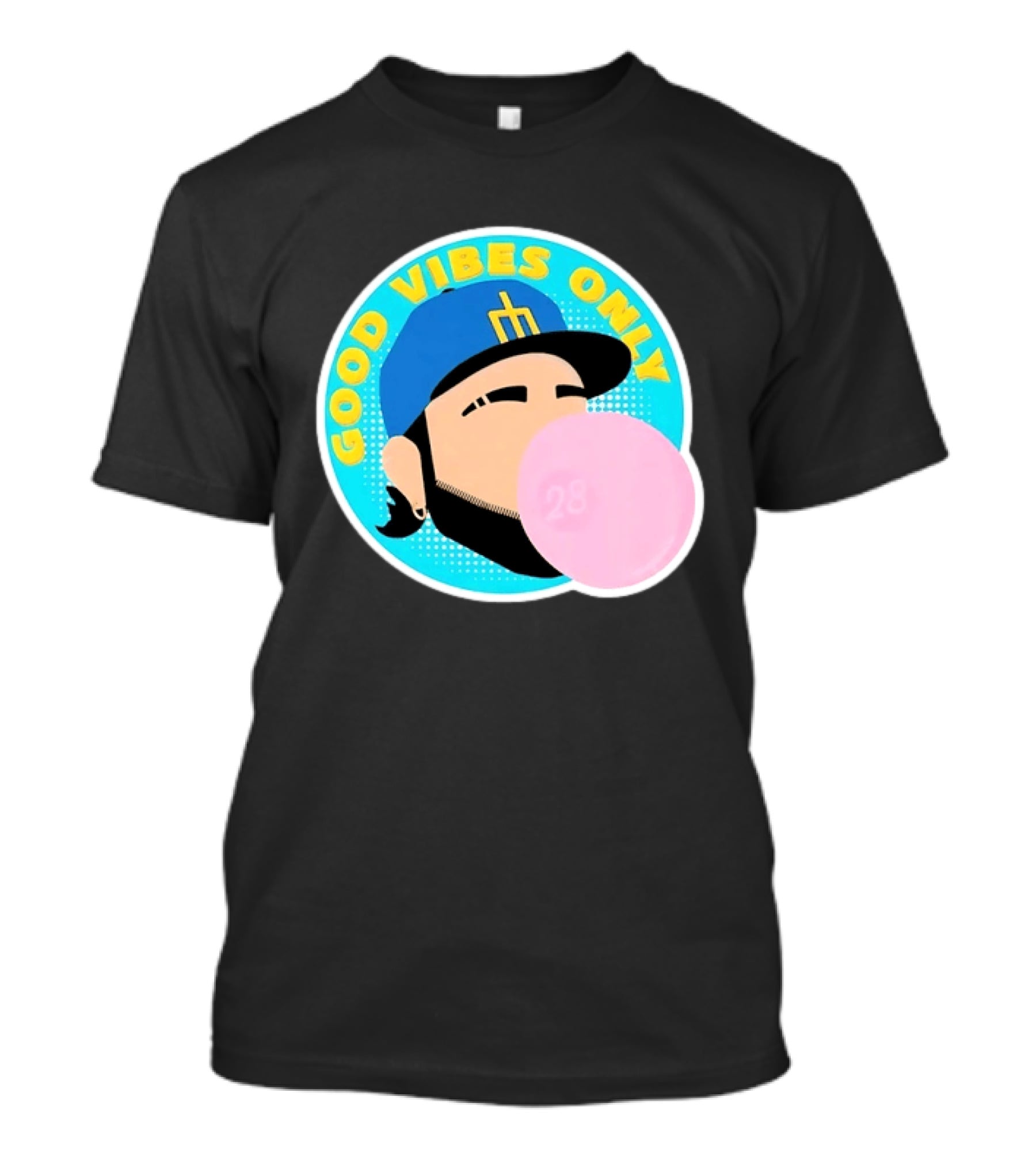 Seattle Mariners Eugenio Suarez Good Vibes Only 28 Baseball Bubblegum T-Shirt