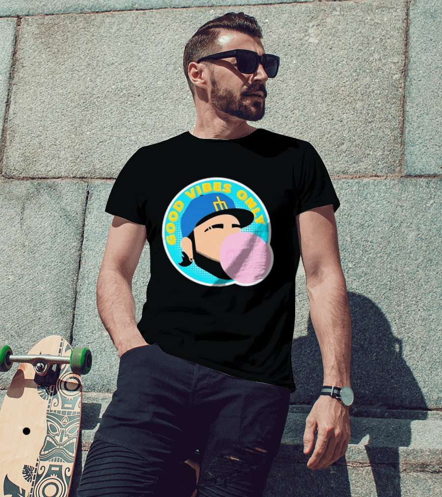 Seattle Mariners Eugenio Suarez Good Vibes Only 28 Baseball Bubblegum T-Shirt
