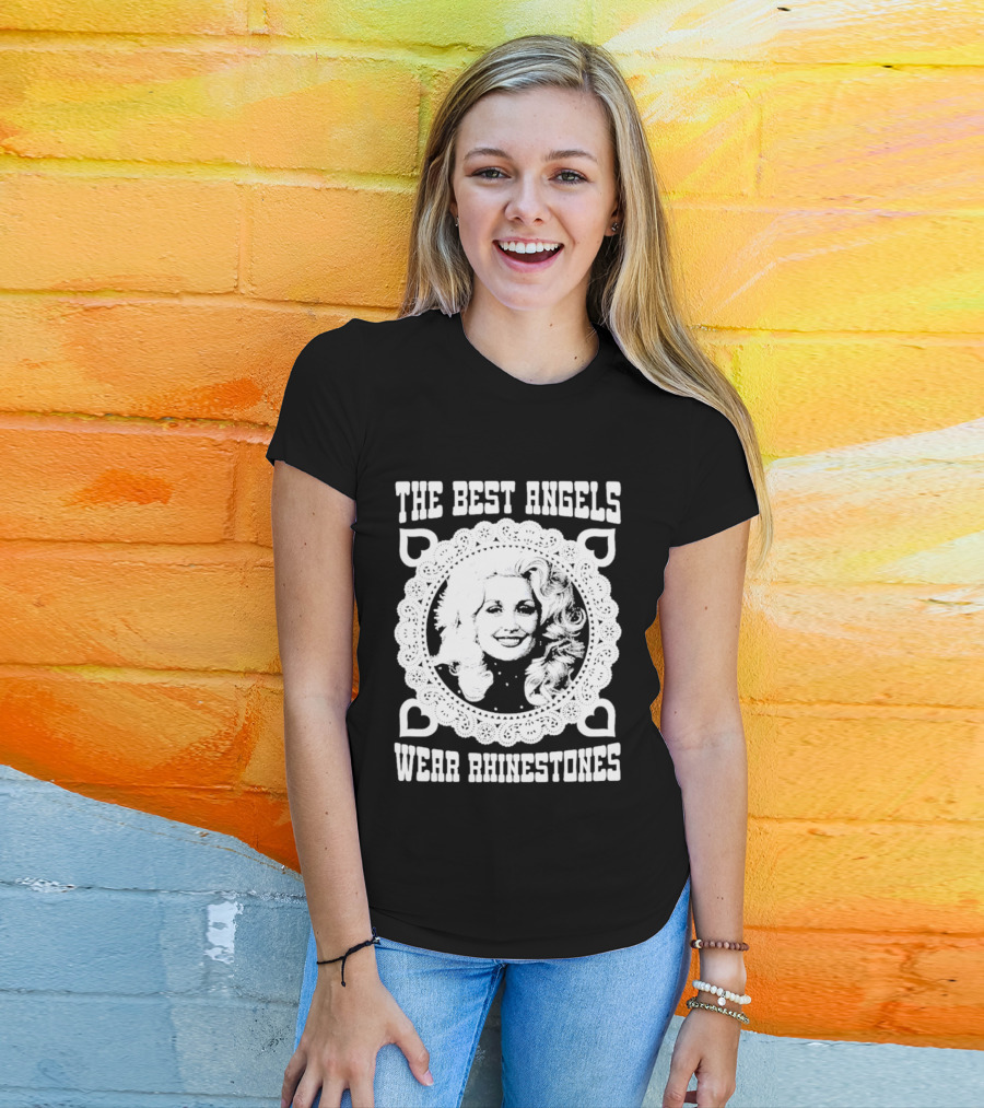 The Best Angels Wear Rhinestones Vintage Lace T-Shirt