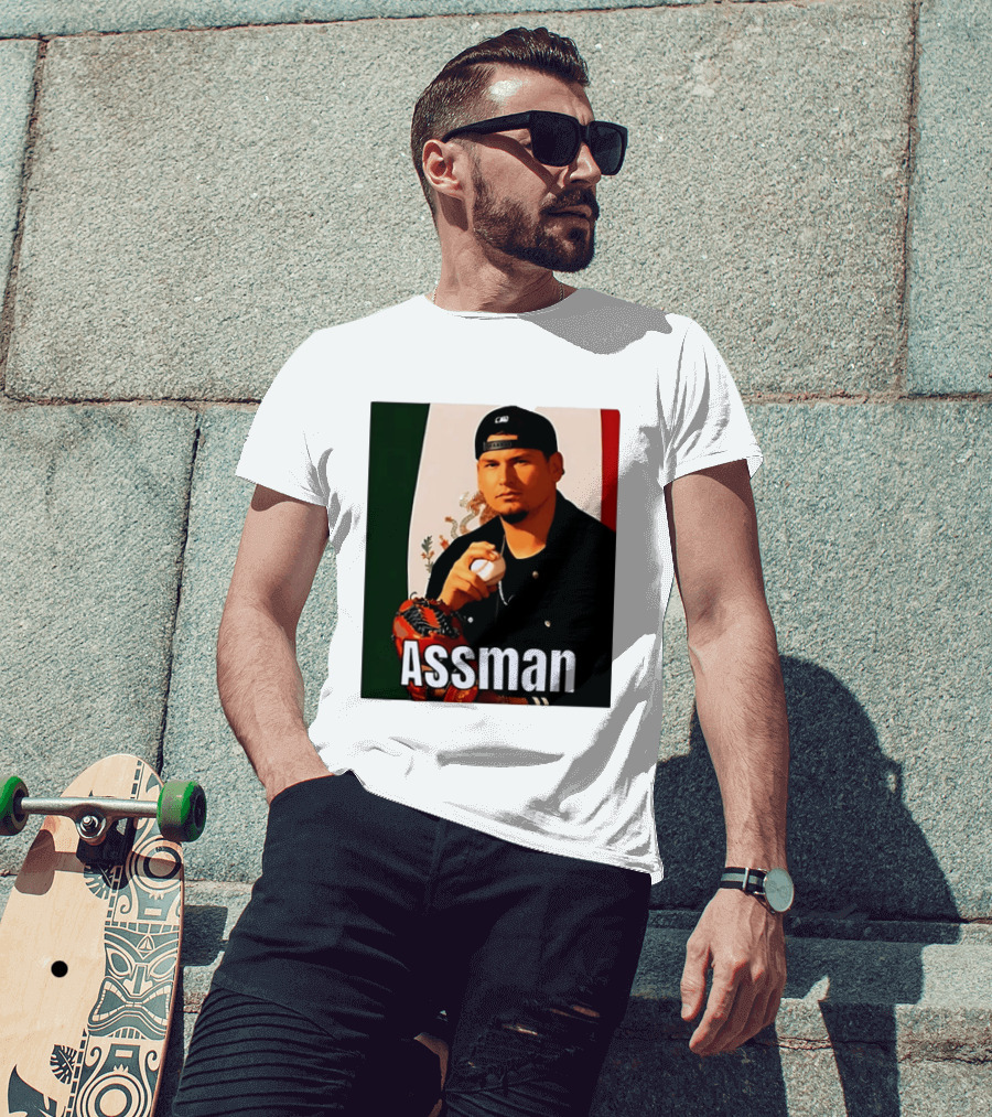 Assman Baseball Player Mexico Flag Baseball Glove Cap T-Shirt