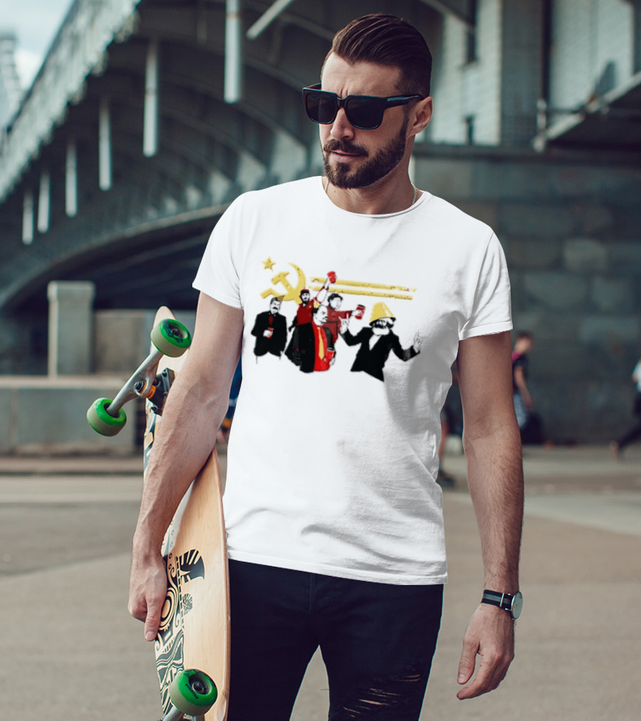 Communist Leaders Party Hammer Sickle Red Cups Star T-Shirt