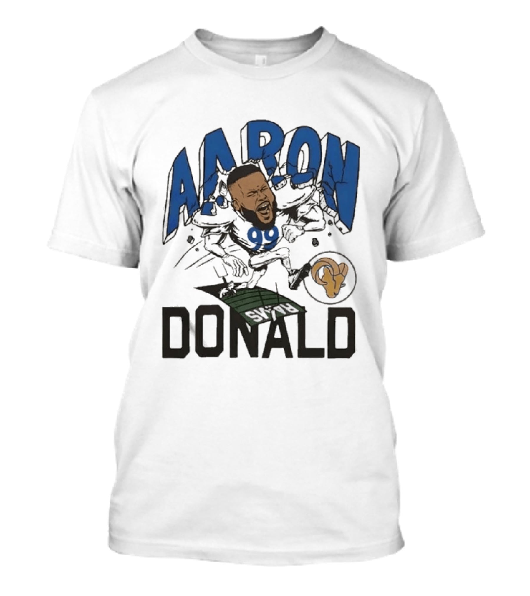 Los Angeles Rams Aaron Donald Caricature Artistry T-Shirt