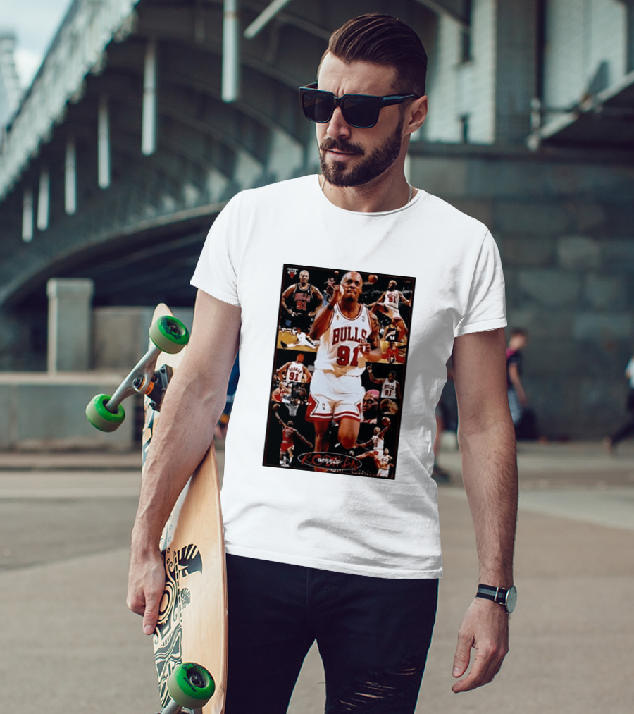 Dennis Rodman Chicago Bulls 91 Iconic NBA Basketball Highlights T-Shirt