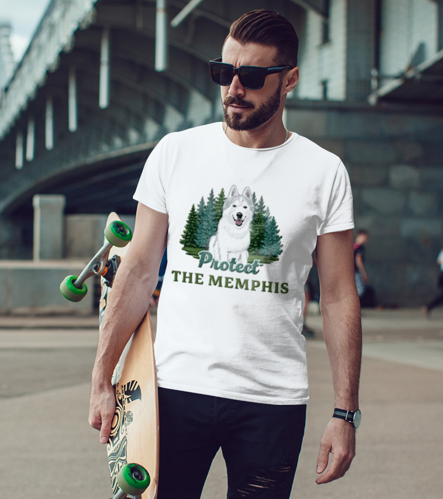 Protect The Memphis Husky Dog Forest Nature Animal T-Shirt